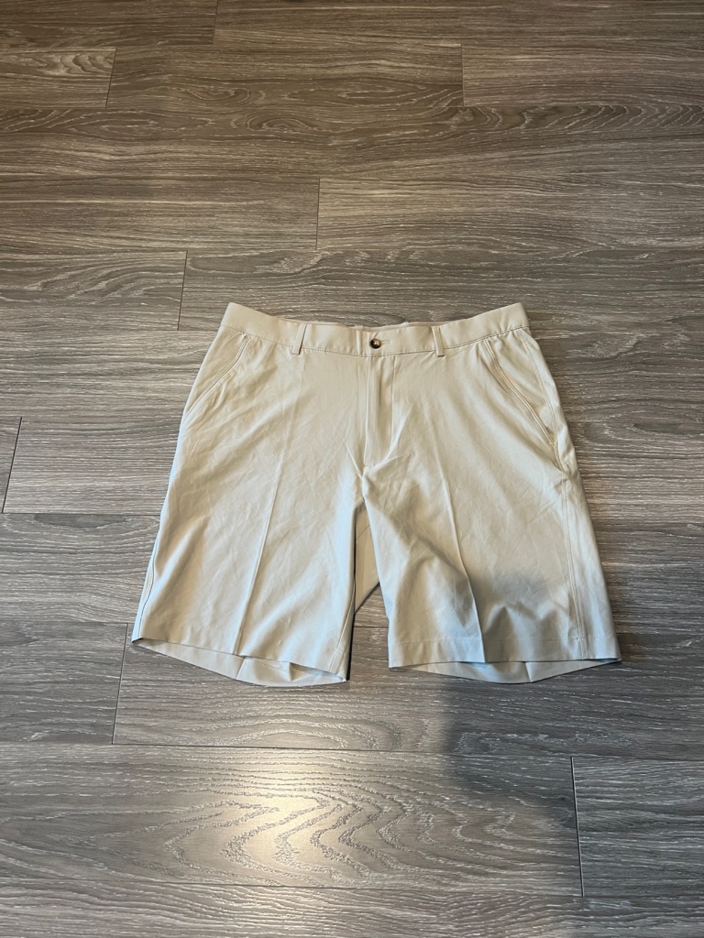 Greg Norman Collection Khaki Flat-Front Golf Shorts